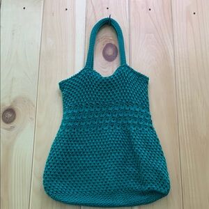 United Colors of Benetton Elegant Green Knit Tote Bag NWU